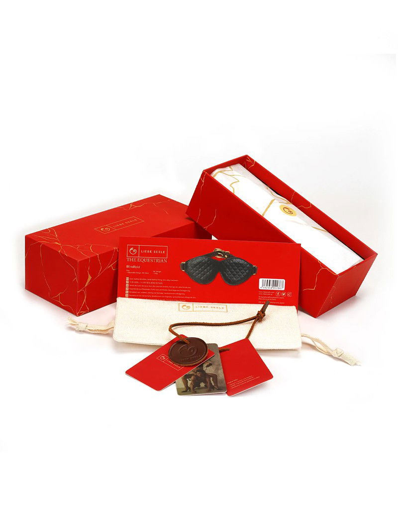 Liebe Seele - Leren Blinddoek - Zwart, Bruin & Goud