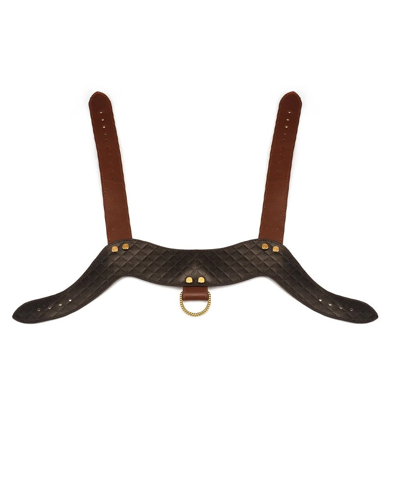 Liebe Seele - Leren Borstharnas - Zwart, Bruin & Goud