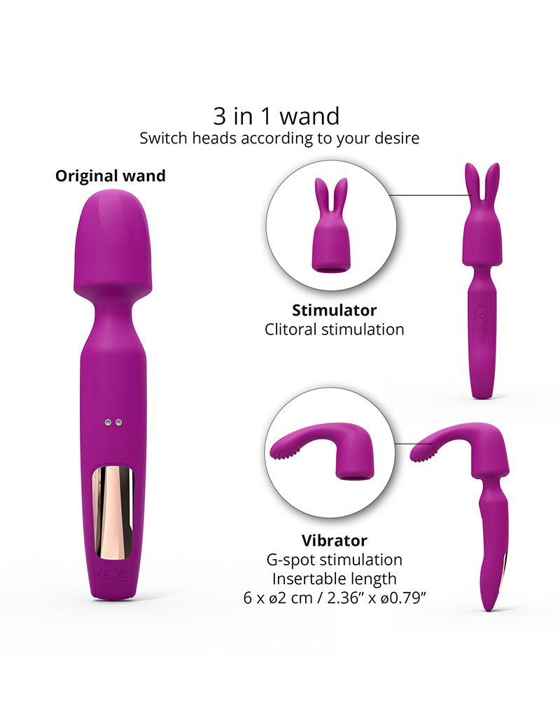 Love to Love - R-Evolution - Wand Vibrator met 2 Opzetstukken - Roze