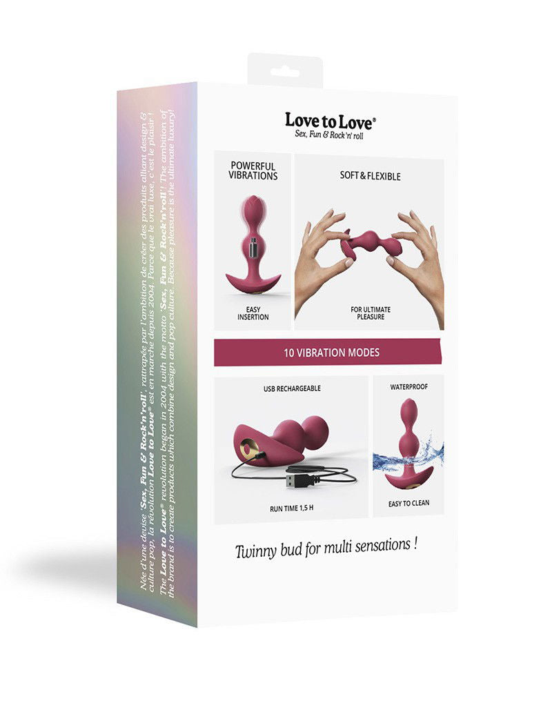 Love to Love - Twinny Bud - Vibrerende Anal Plug  - Plum