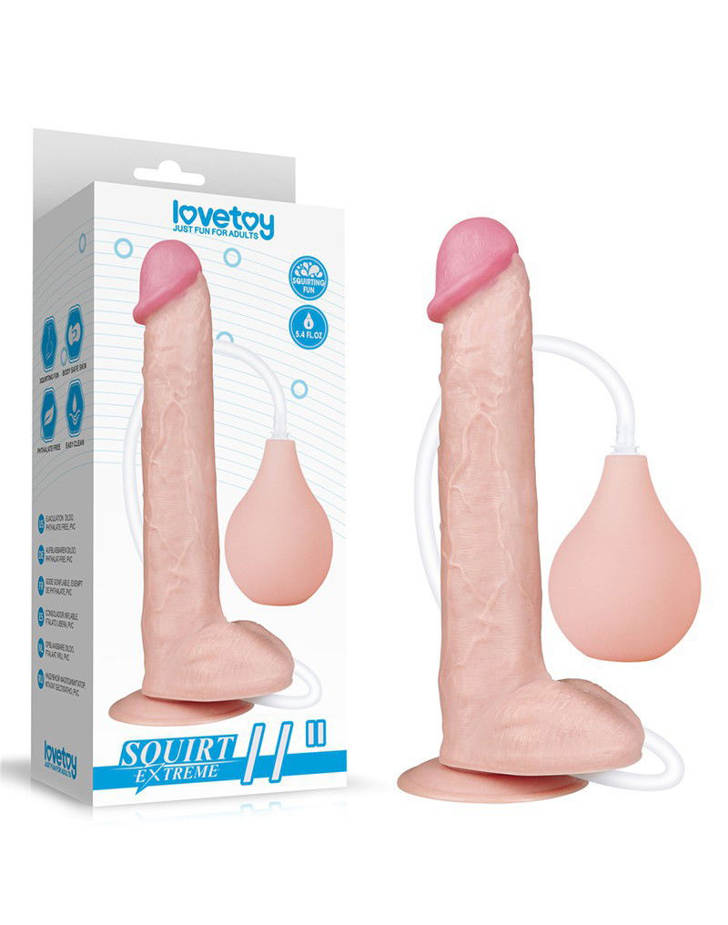 LoveToy - Squirt Extreme Dildo 28 cm - Nude