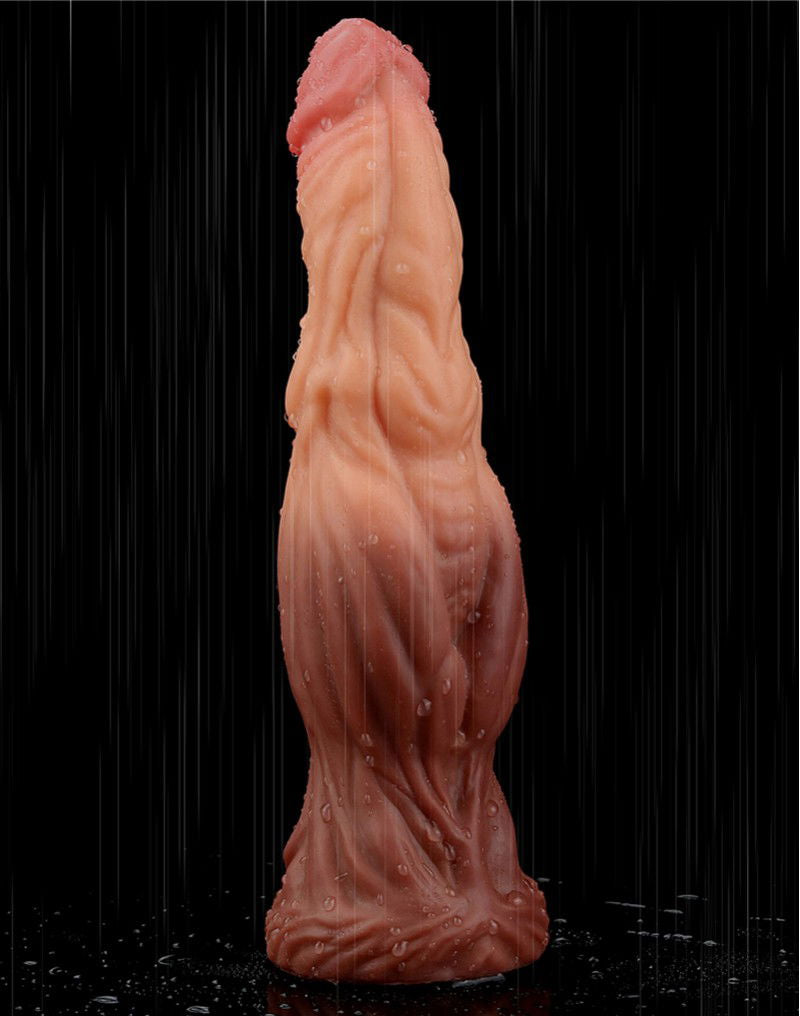LoveToy - Dildo met Aderen 24.5 cm - Nude/Bruin