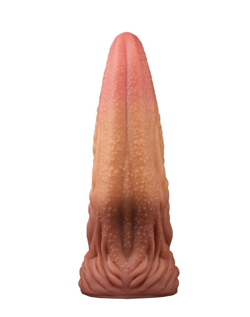 LoveToy - Dildo met Tong 25.4 cm - Nude/Bruin