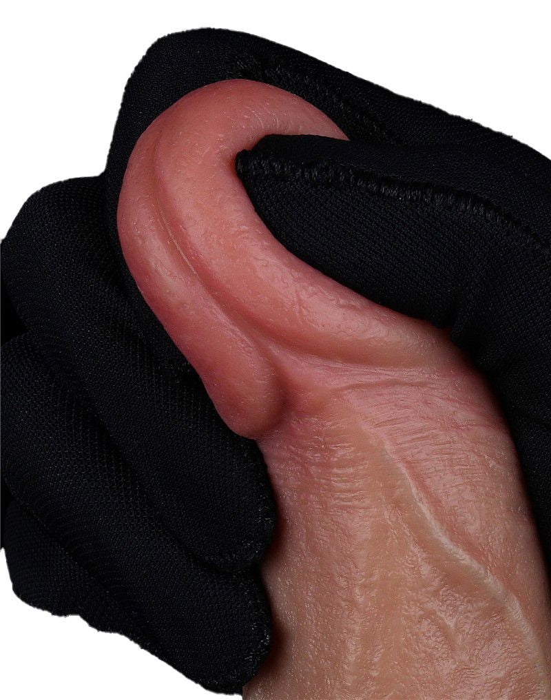 LoveToy - Dubbellaagse siliconen dildo 18,5 cm (Ø 3,7 cm) - Bruin