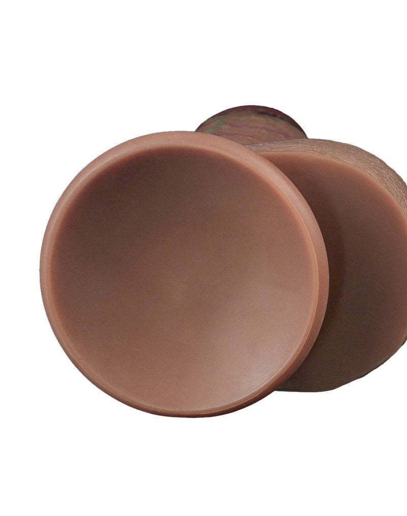 LoveToy - Dubbellaagse siliconen dildo XXL 24.6 cm (Ø 7 cm) - Bruin