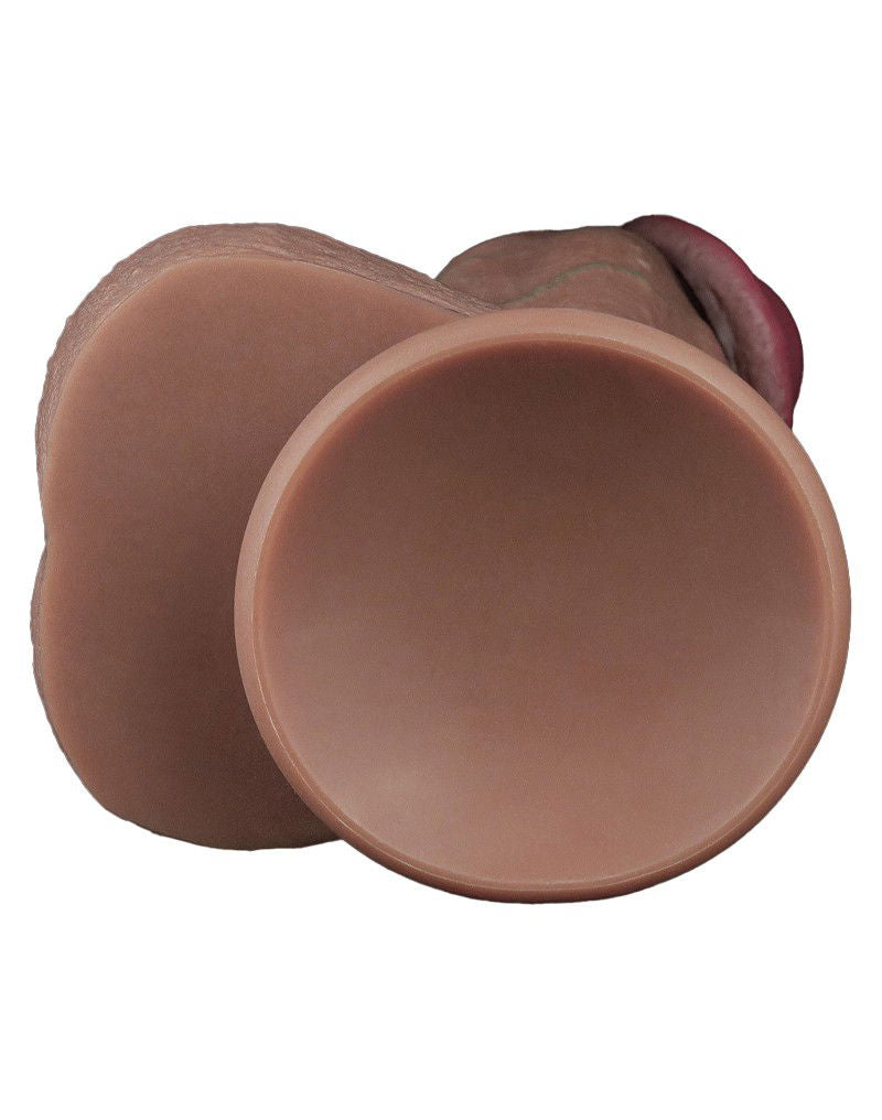 LoveToy - Dubbellaagse siliconen dildo XXL 28 cm (Ø7.4 cm) - Bruin