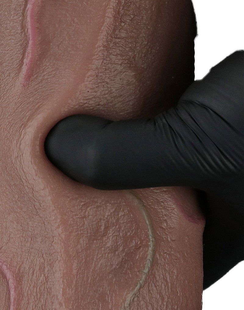 LoveToy - Dubbellaagse siliconen dildo XXL 31 cm (Ø7.6 cm) - Bruin