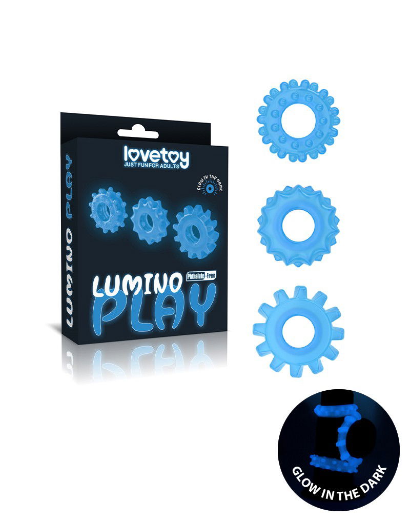 LoveToy - Lumino Play Cockring Set van 3 - Glow in the Dark