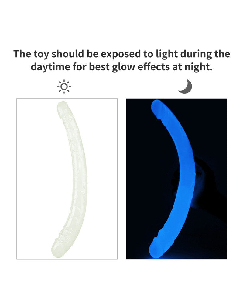 LoveToy - Lumino Play Dubbele Dildo 37 cm - Glow in the Dark