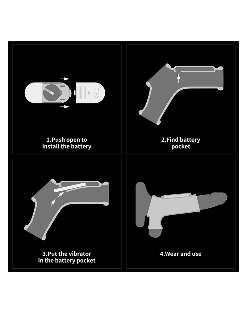 LoveToy - Ridge Knights Ring - Vibrerende Penis Sleeve - Wit