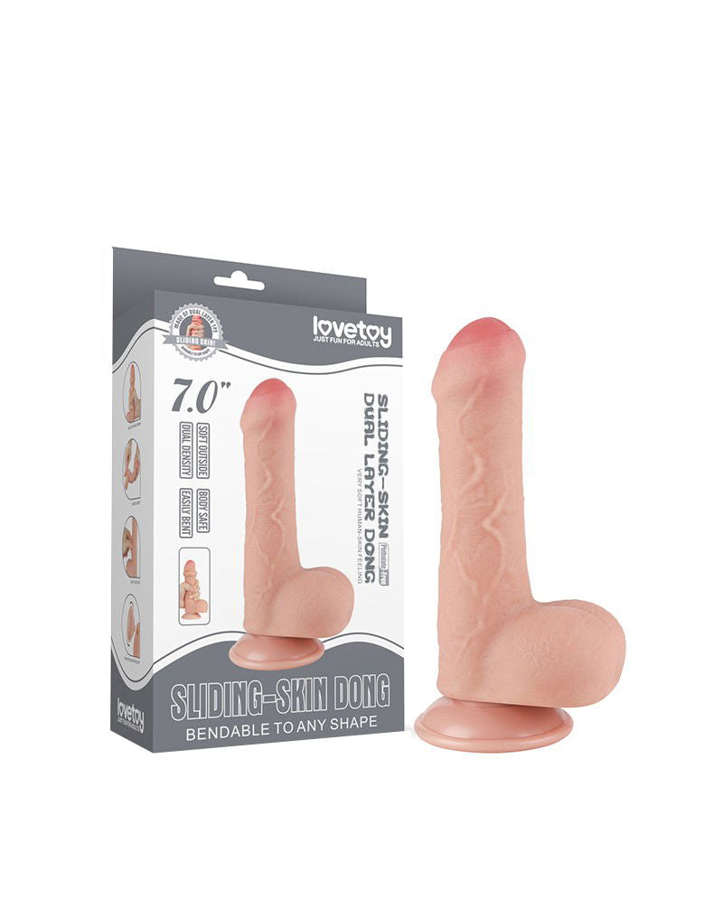 LoveToy - Aftrekbare dildo 18.3 cm (Ø 3.5 cm) - Nude