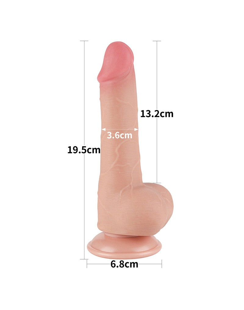 LoveToy - Aftrekbare dildo 19.5 cm (Ø 3.6 cm) - Nude