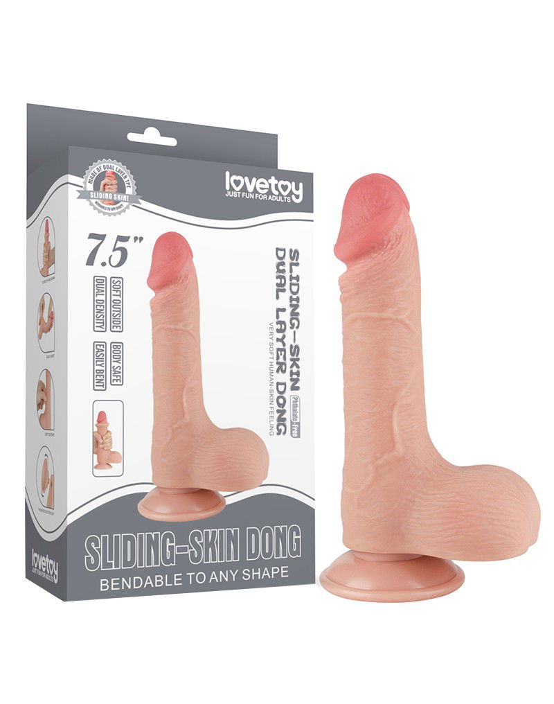 LoveToy - Aftrekbare dildo 19.5 cm (Ø 3.7 cm) - Nude