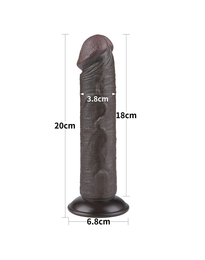 LoveToy - Aftrekbare dildo 20 cm (Ø 3,8 cm) - Zwart