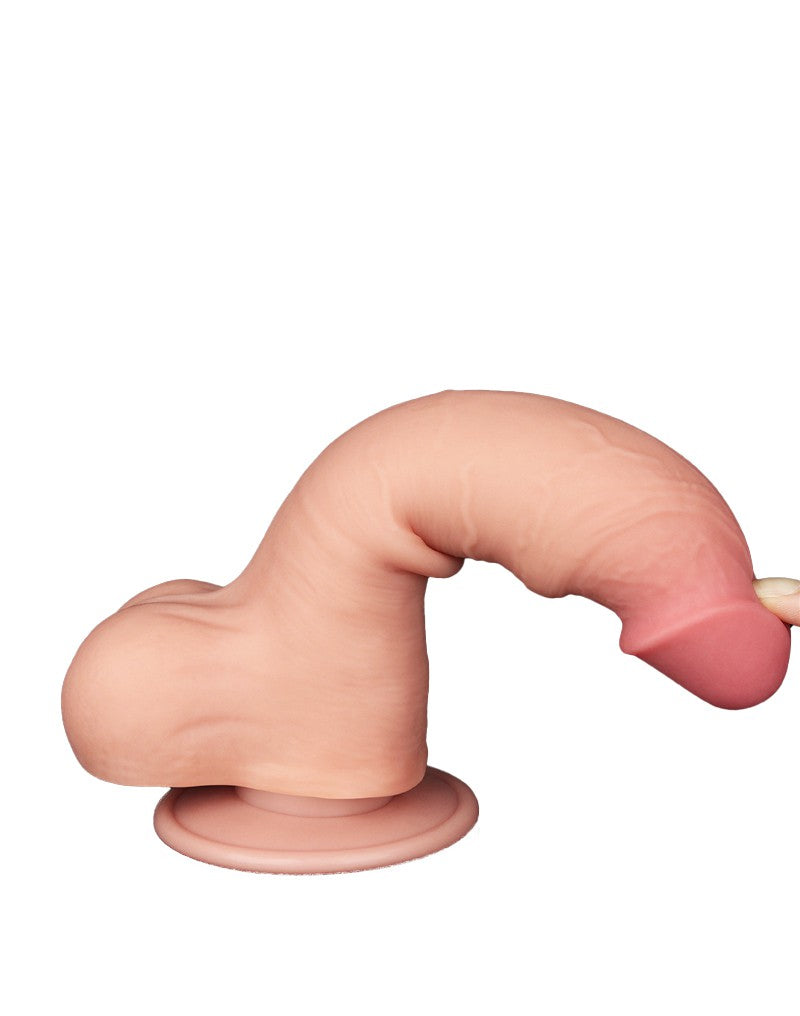 LoveToy - Glijdende Huid Dildo 20 cm (Ø 3.9 cm) - Nude