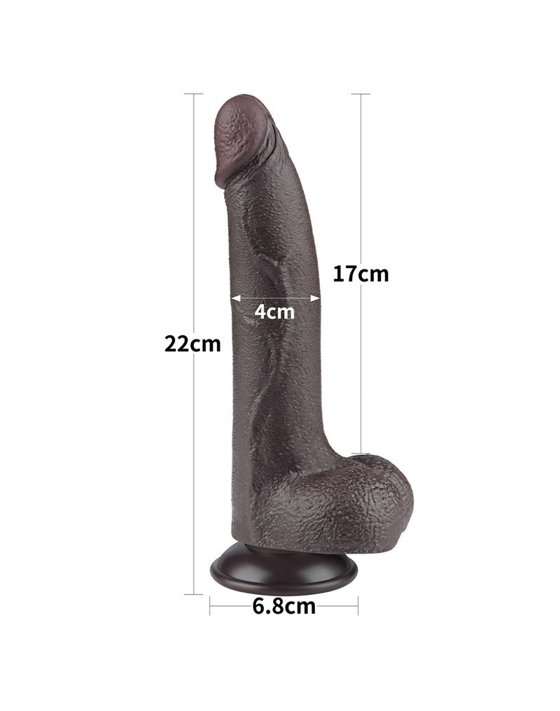 LoveToy - Aftrekbare dildo 20 cm (Ø 4 cm) - Zwart