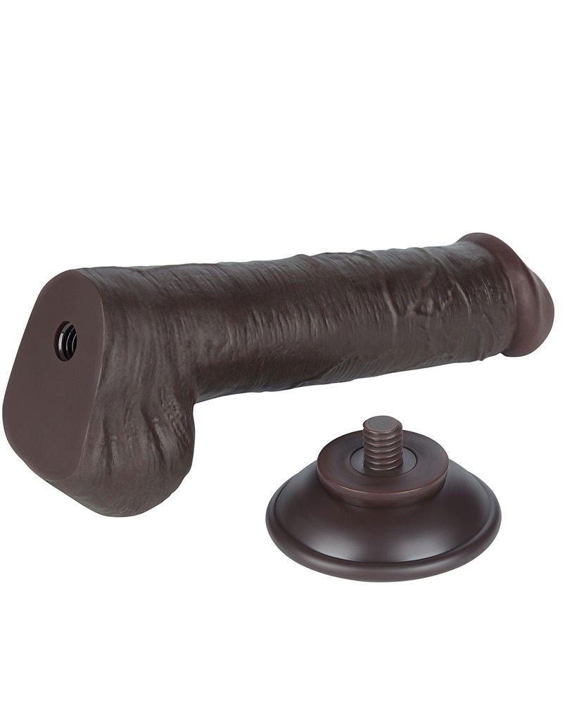 LoveToy - Glijdende Huid Dildo 20,8 cm (Ø 4 cm) - Zwart