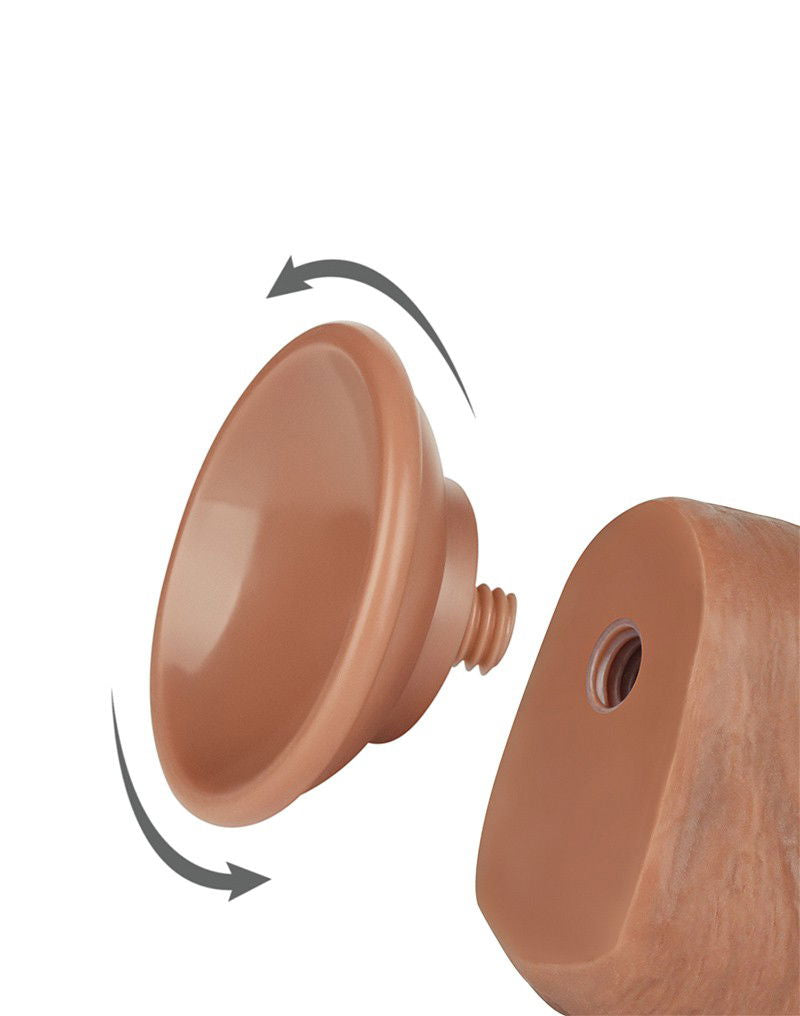 LoveToy - Sliding Skin Dildo 20,8 cm (Ø 4 cm) - Bruin