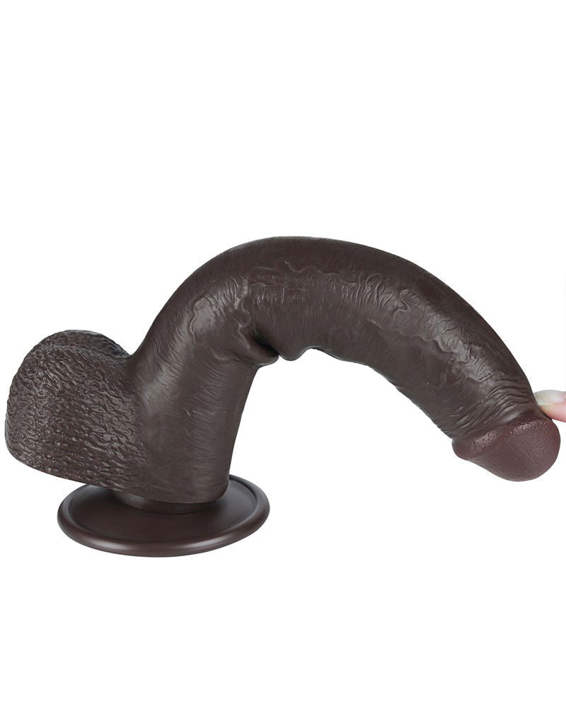 LoveToy - Aftrekbare dildo 22 cm (Ø 3,7 cm) - Zwart