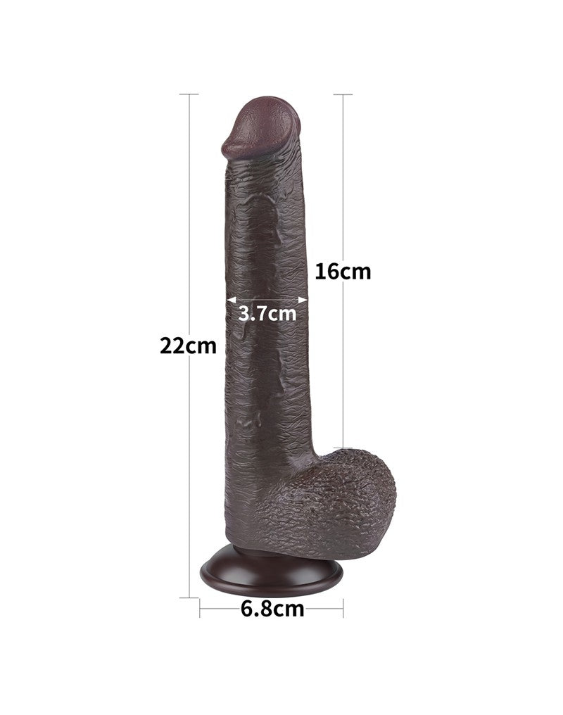 LoveToy - Aftrekbare dildo 22 cm (Ø 3,7 cm) - Zwart