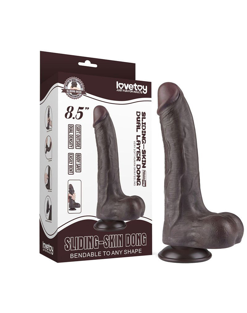 LoveToy - Aftrekbare dildo 22 cm (Ø 4,3 cm) - Zwart
