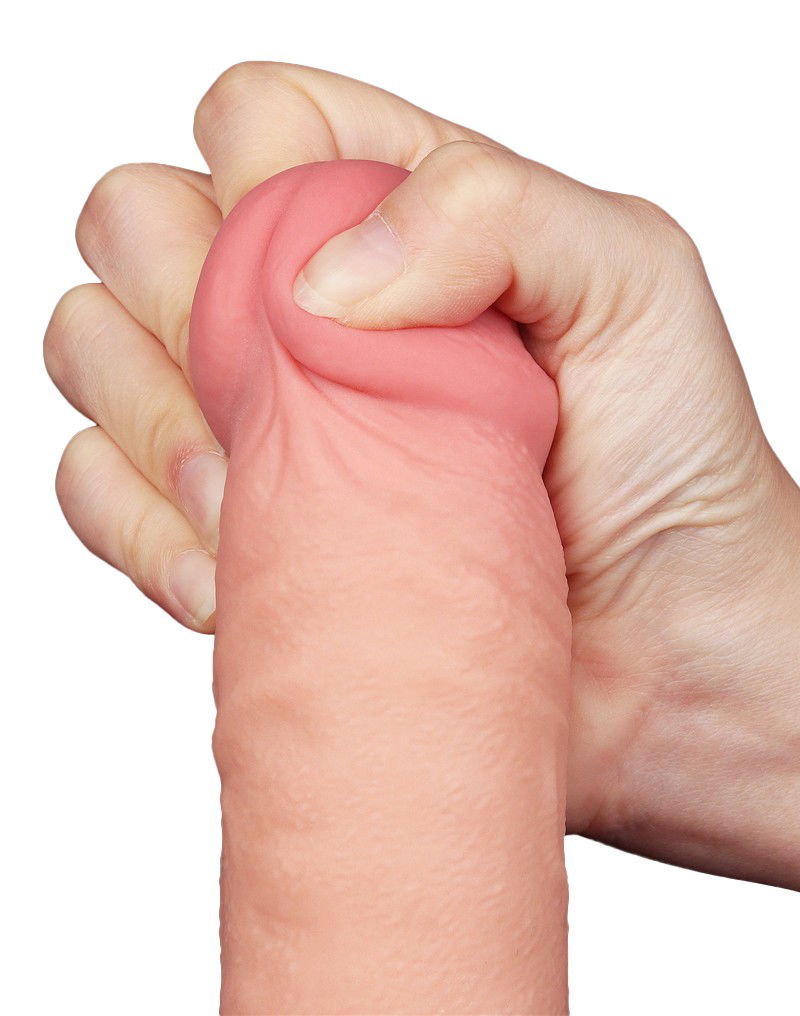 LoveToy - Glijdende Huid Dildo 24 cm (Ø 4.3 cm) - Nude