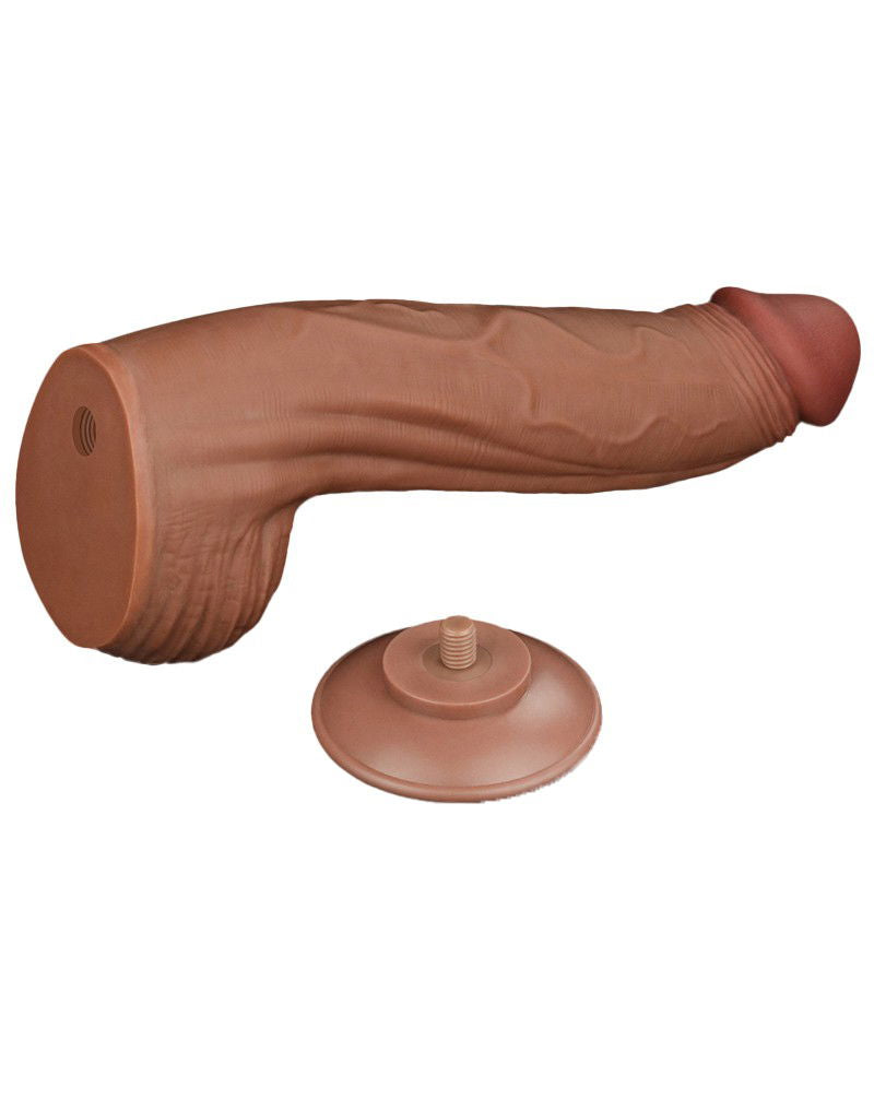 LoveToy - Sliding Skin Dildo 31 cm - Bruin