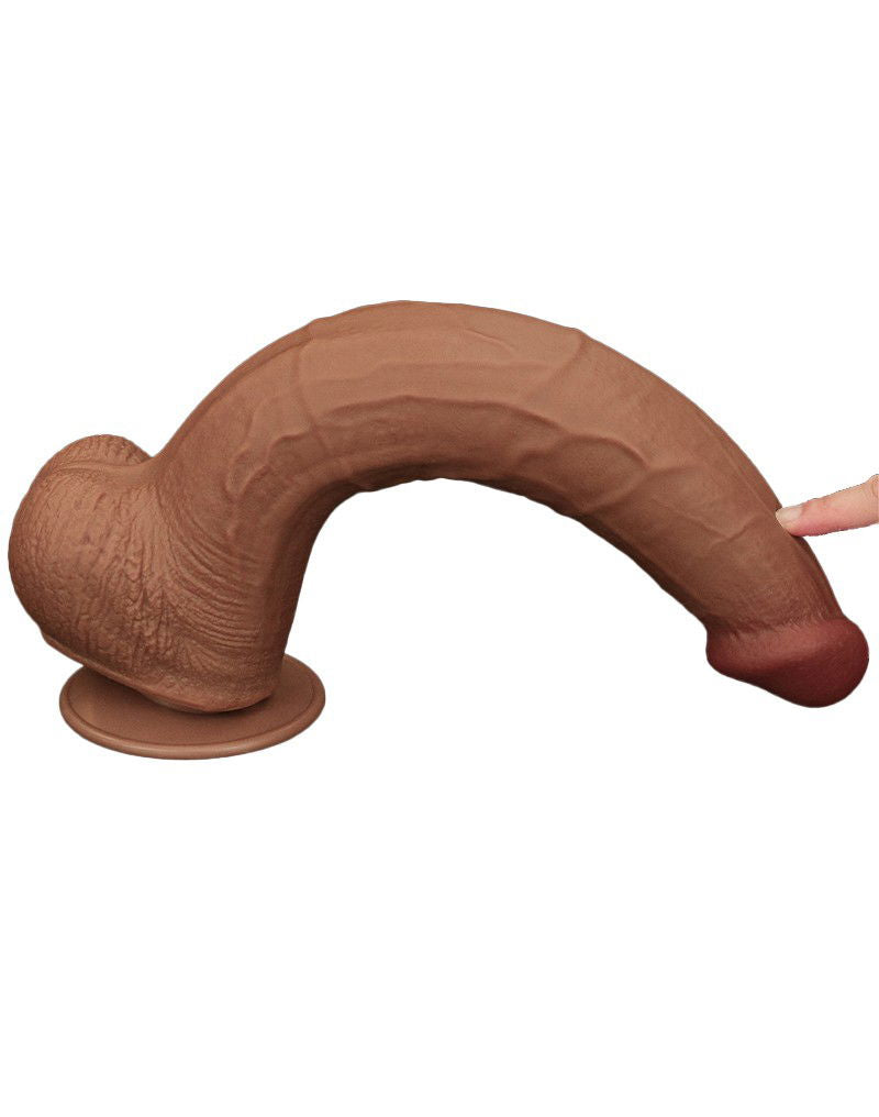 LoveToy - Sliding Skin Dildo 34 cm - Brown
