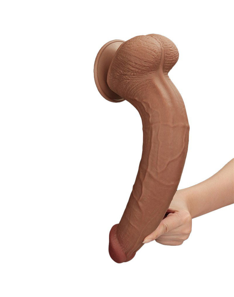 LoveToy - Sliding Skin Dildo 34 cm - Brown