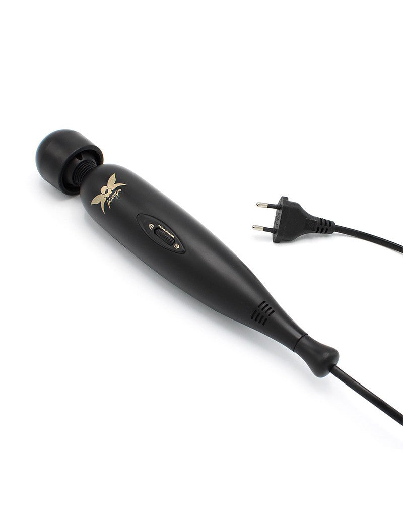 Pixey - Pixey Turbo - Wand Vibrator met 2 Opzetstukken - Zwart