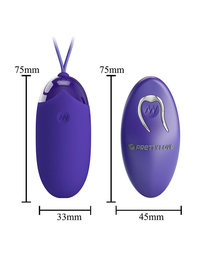 Pretty Love - Berger-Youth - Ei-vibrator met afstandsbediening - Blauw