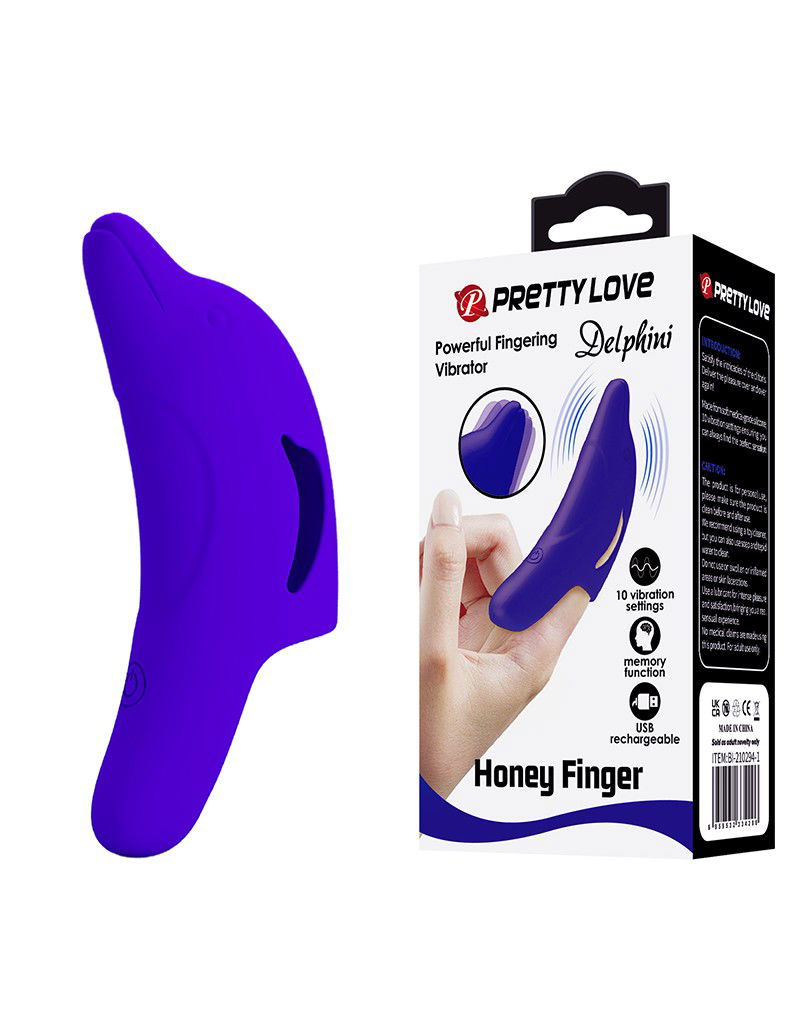 Pretty Love - Delphini - Vingervibrator - Blauw