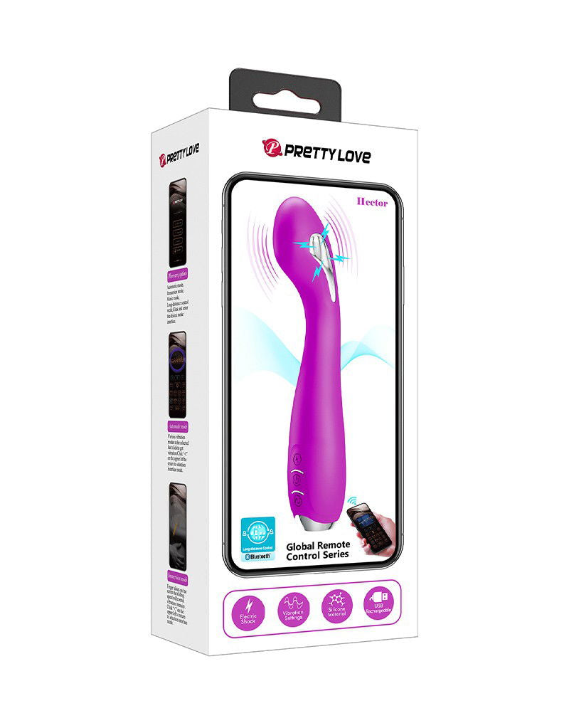 Pretty Love - Hector - G-Spot Elektrische Schok Vibrator met Appbediening - Paars