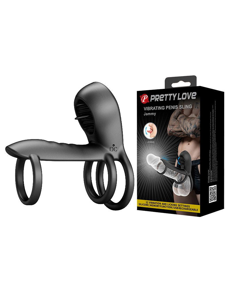 Pretty Love - Jammy - Cock Ring Vibrator met Clitoris Stimulator - Zwart