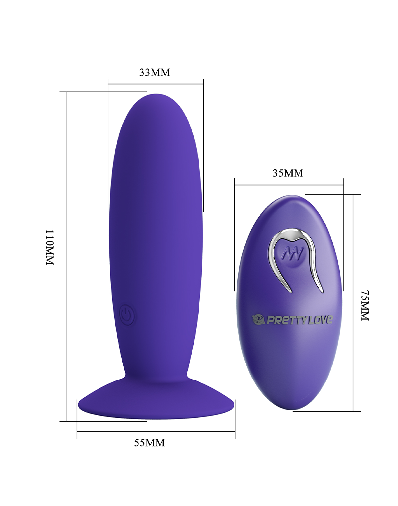 Pretty Love - Murray-Youth - Vibrerende Buttplug met Afstandsbediening - Paars