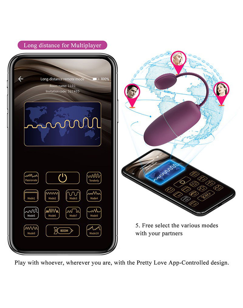 Pretty Love - Nymph - Draagbare Vibrator met Appbediening - Paars