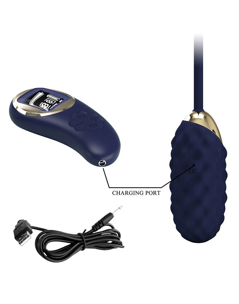 Pretty Love - Vivian - Ei-vibrator met afstandsbediening - Donkerblauw