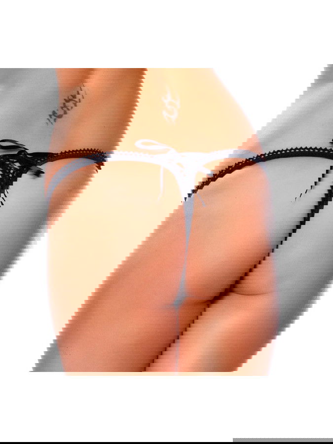 Amorable by Rimba - G-string met veter - One Size - Zwart