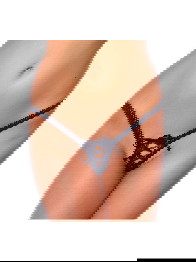 Amorable by Rimba - G-string met veter - One Size - Zwart