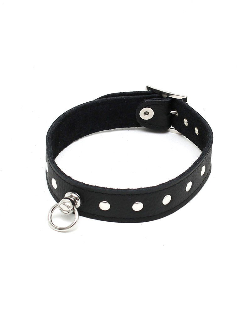 Rimba - Halsband  2.5 cm. breed, versierd met nieten