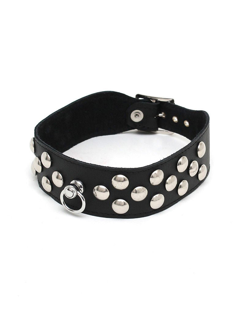 Rimba - Halsband  4 cm. breed, versierd met studs