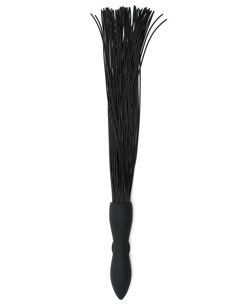 Rimba Latex Play - Zweep met vibrerende dildo - Zwart