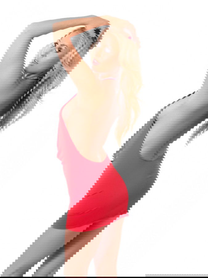 Amorable by Rimba - Mini Jurk -  One Size - Rood