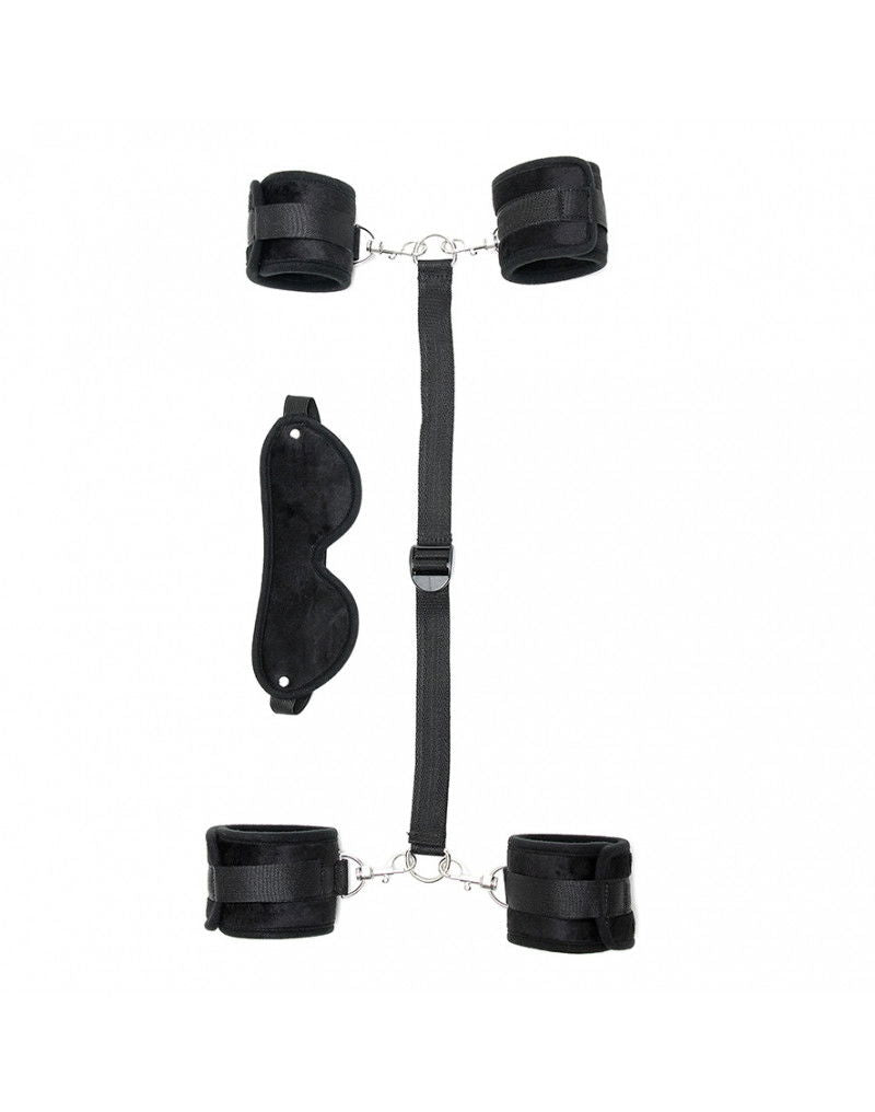 Rimba - Soft Bondage set met klittenband en masker (6 delig)