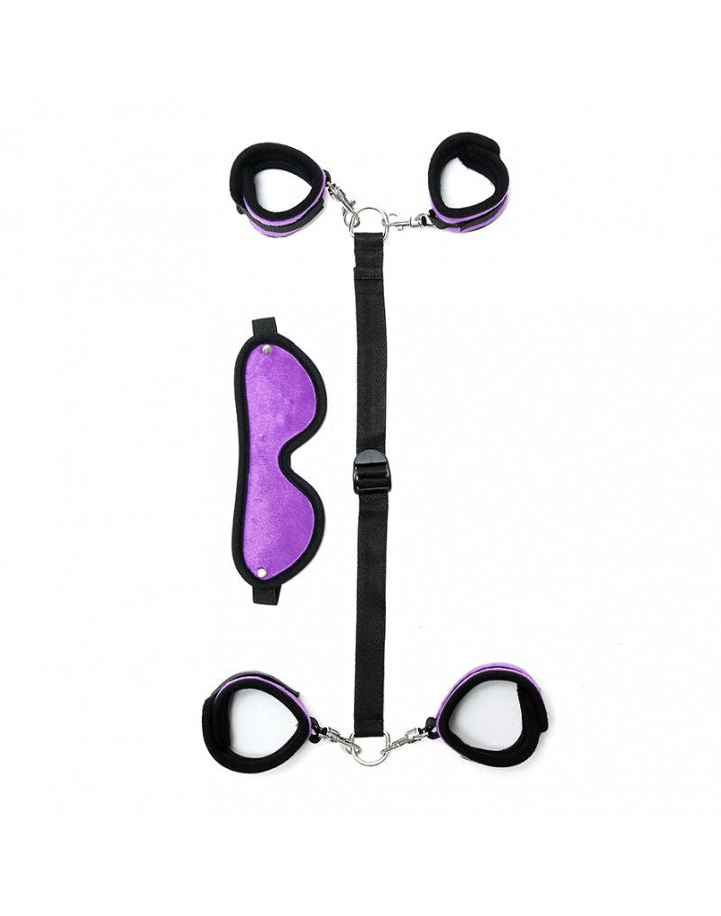 Rimba - Softbondage Hand naar Enkel boeienset met Masker