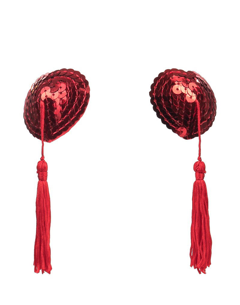 Amorable by Rimba - Tepel Bedekkers met Franjes - Rood