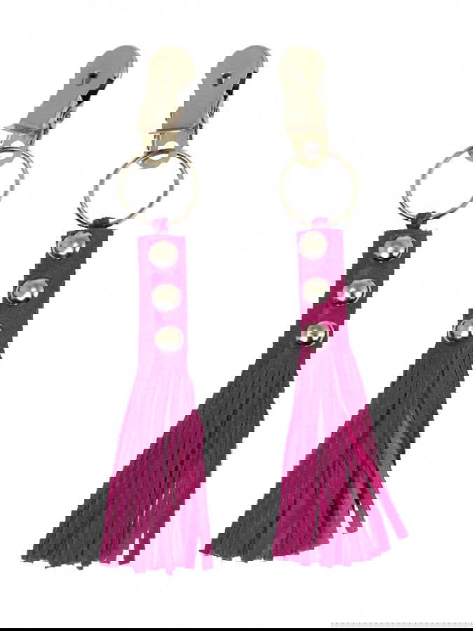 Rimba - Tepelklemmen met lederen zweepjes