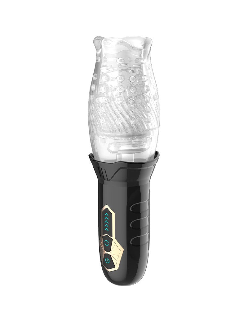 Rimba Toys - Orgastobator 01 - Mannelijke Masturbator - Zwart & Transparant