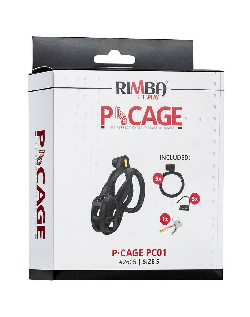Rimba P-Cage - P-Cage PC01 - Peniskooi Maat S - Zwart