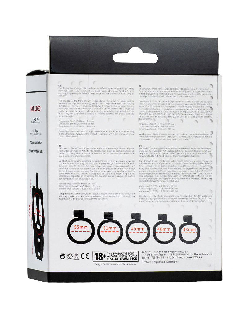 Rimba P-Cage - P-Cage PC01 - Peniskooi Maat S - Zwart